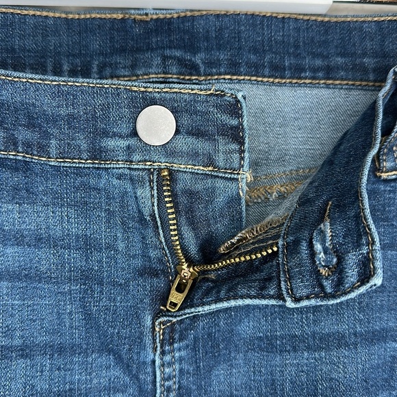 led Luxe Essentials Denim Maternity Skirt Stretch Side Panel Raw Hem Size Large - Picture 6 of 14